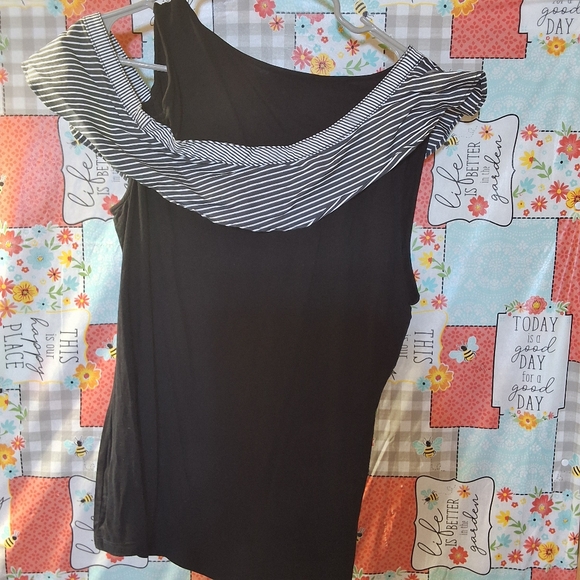 NWT INC STRIPED ONE SHOULDER TANK TOP - Picture 4 of 10